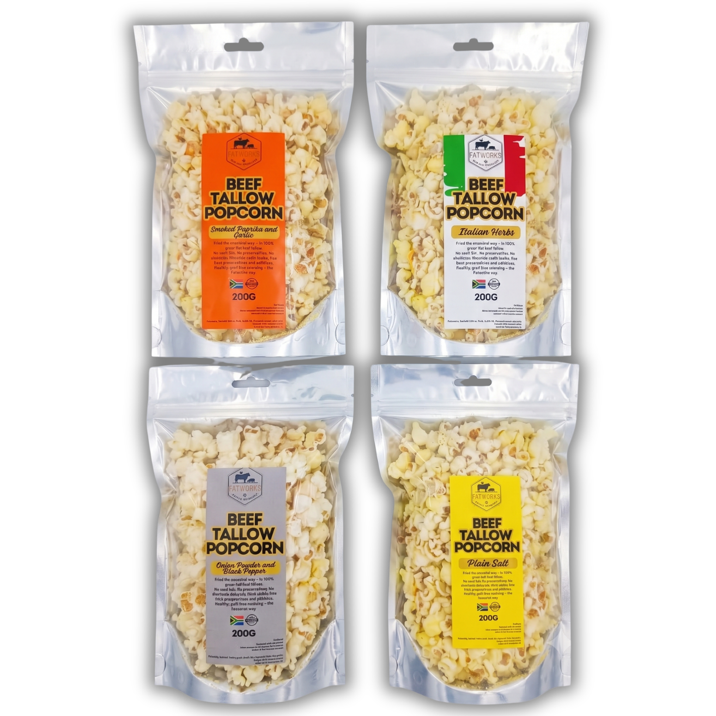 Beef Tallow Popcorn – 4-Flavour Party Mix