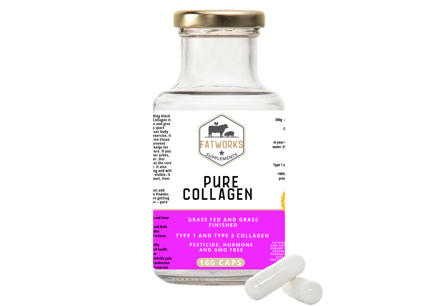 Grass-Fed Collagen Capsules - 160 caps