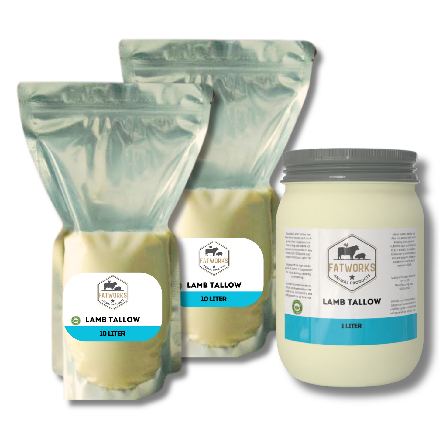 Lamb Tallow in Consol Glass and pouch - 3kg