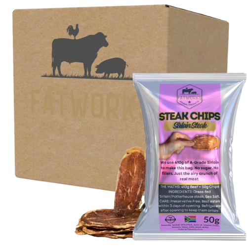 Sirloin Steak Chips - 100% A-Grade Beef (4 x 50g)