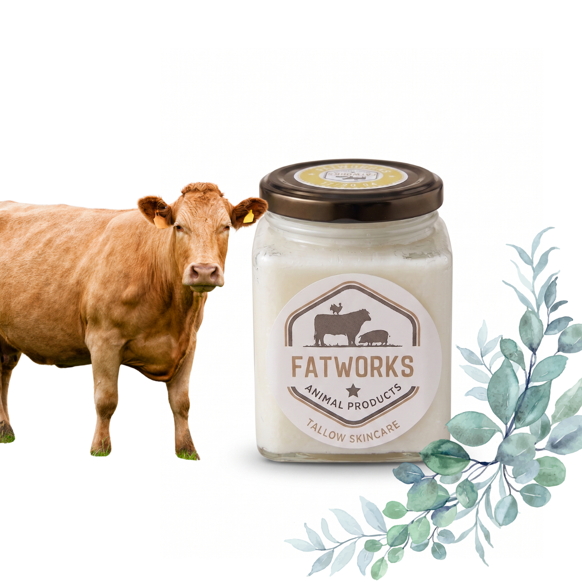 200ml beef Tallow Skincare - Eucalyptus Oil Infused