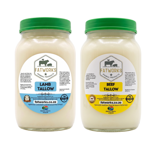 1L Beef tallow and 1L lamb tallow in Consol Glass