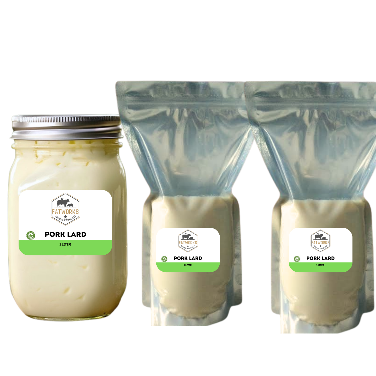 3kg Pork Lard - Consol glass with refill