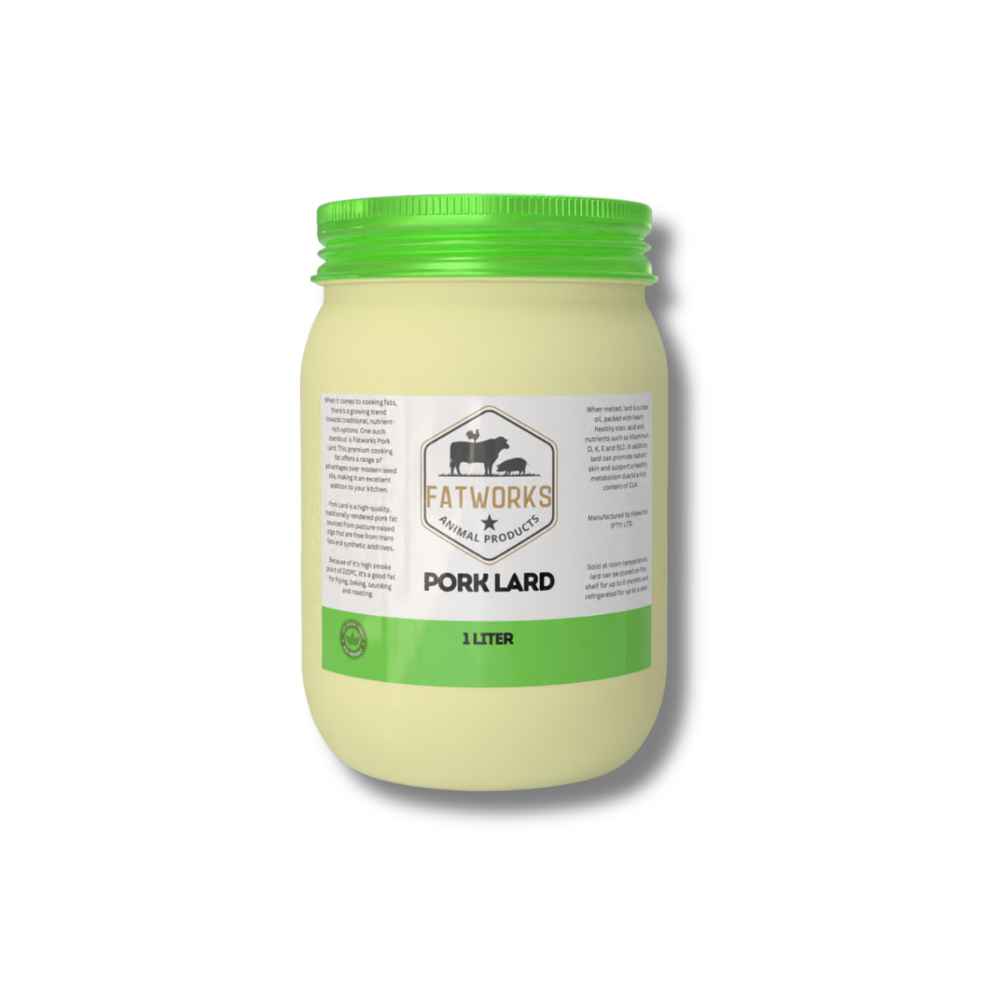 1kg Pork Lard - Consol glass