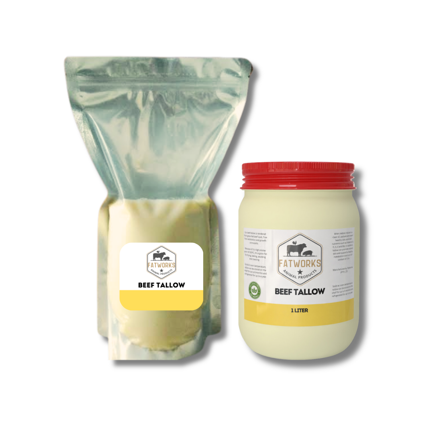 2kg Beef Tallow in Consol glass with refill