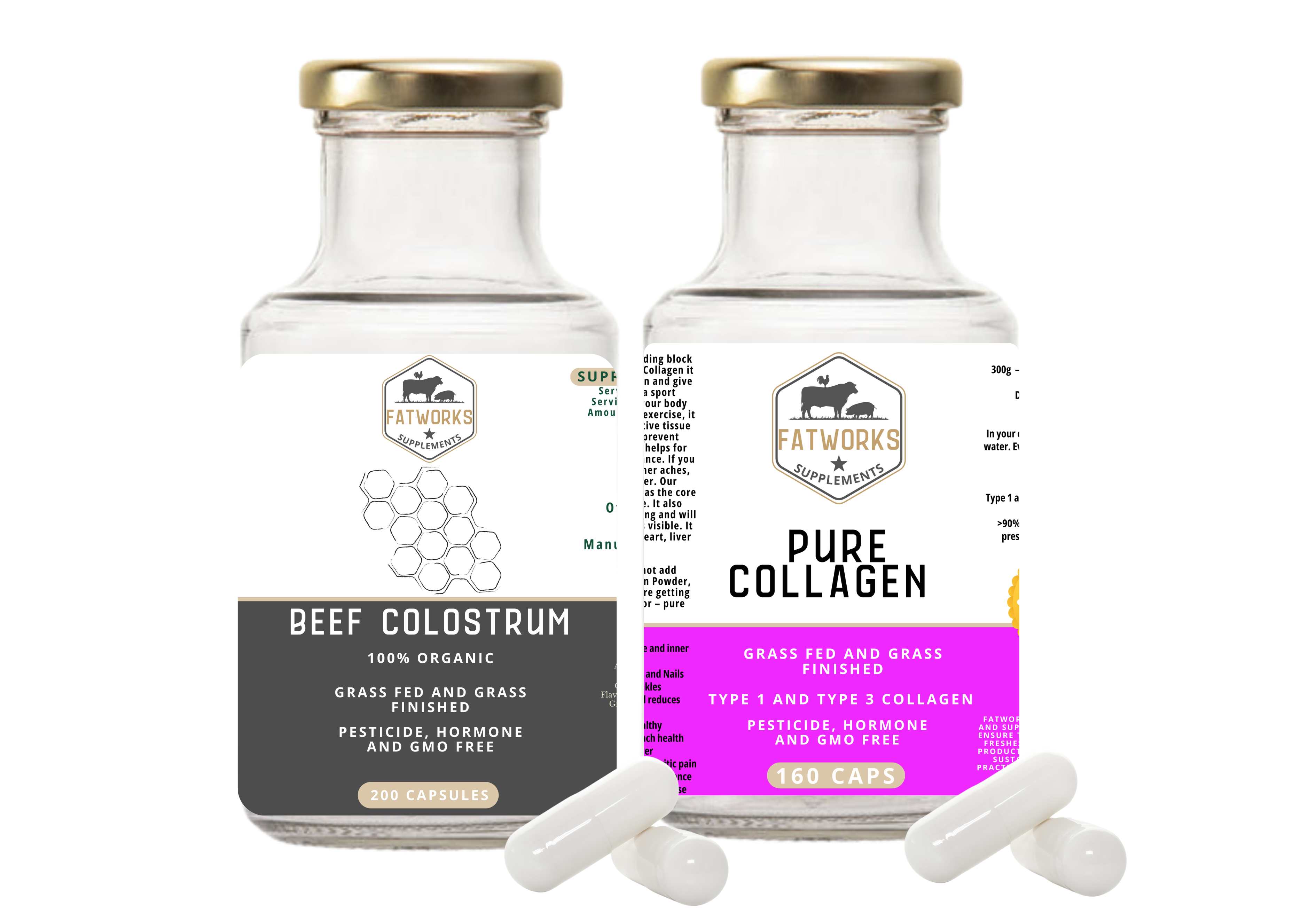 Collagen + Colostrum Capsule Combo – Fatworks