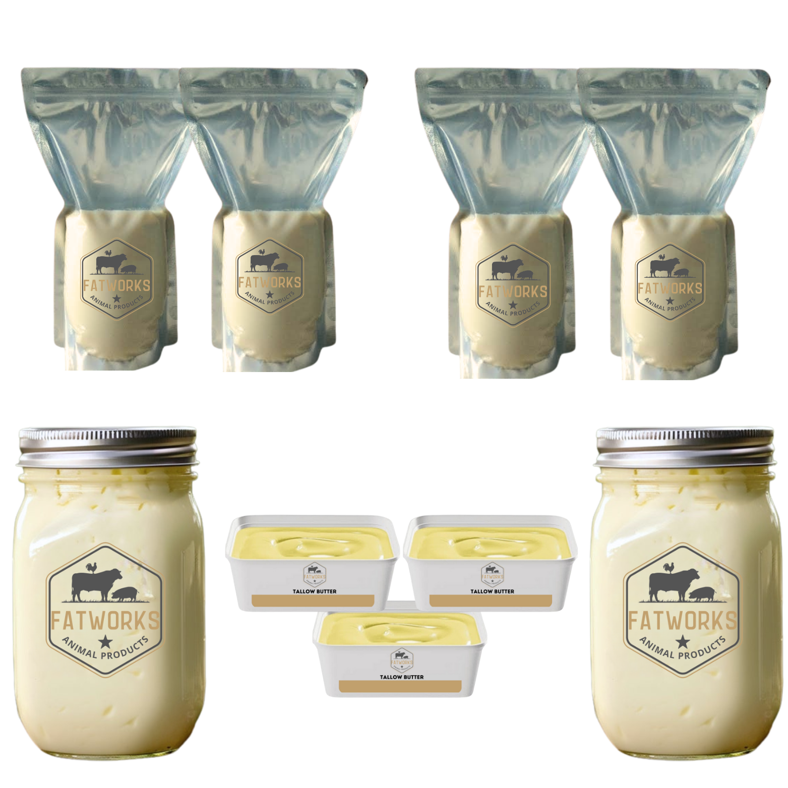 Beef Tallow, lamb Tallow and beef tallow butter Fatworks
