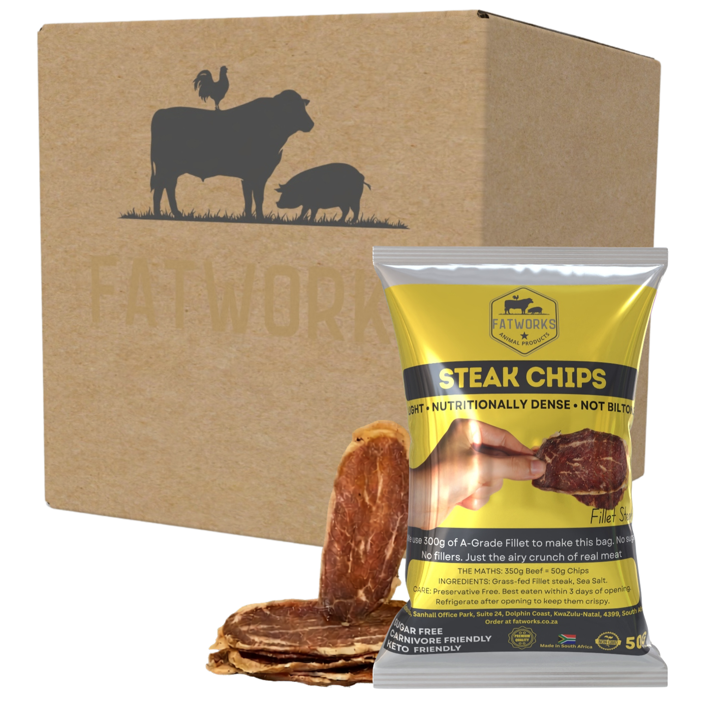 Fillet Steak Chips - 100% A-Grade Beef (4 x 50g)