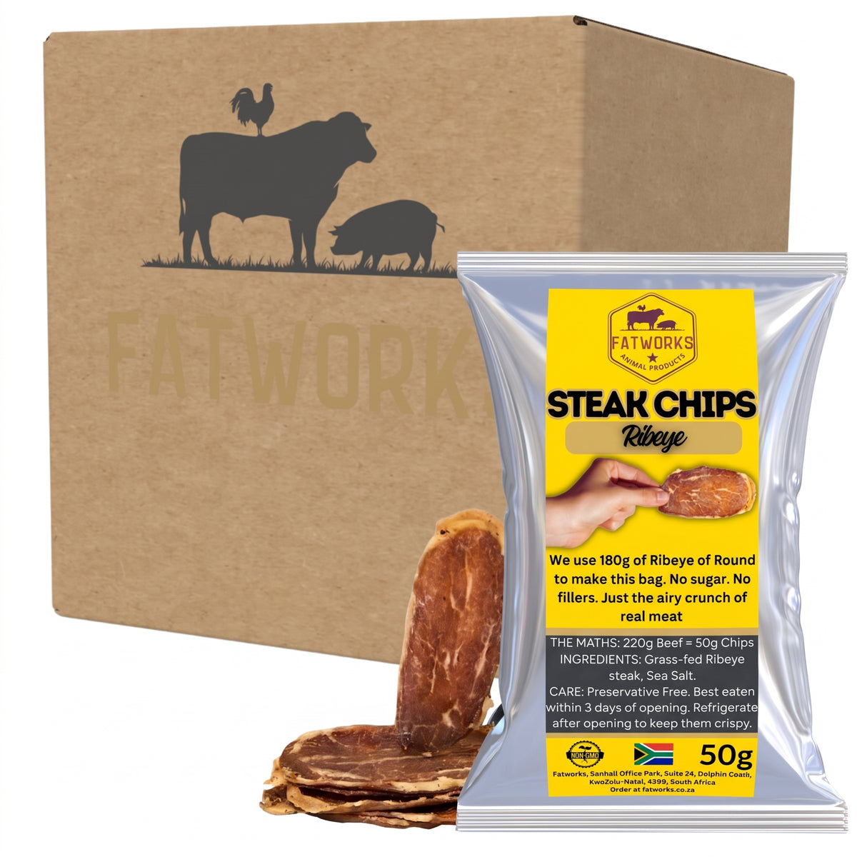 Ribeye Steak Chips - 100% A-Grade Beef (4 x 50g)